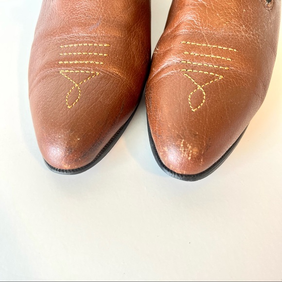 Vintage ACME Leather Short Ankle Western Buckle Booties—SZ. 7-7.5 - Picture 3 of 16